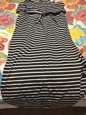 SHEIN Black and White Striped Maxi Dress